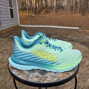 Hoka Mach 5 1127893 LGOM Lime Glow/Ocean Mist Running Shoe Sneaker Men Sz 10.5 D